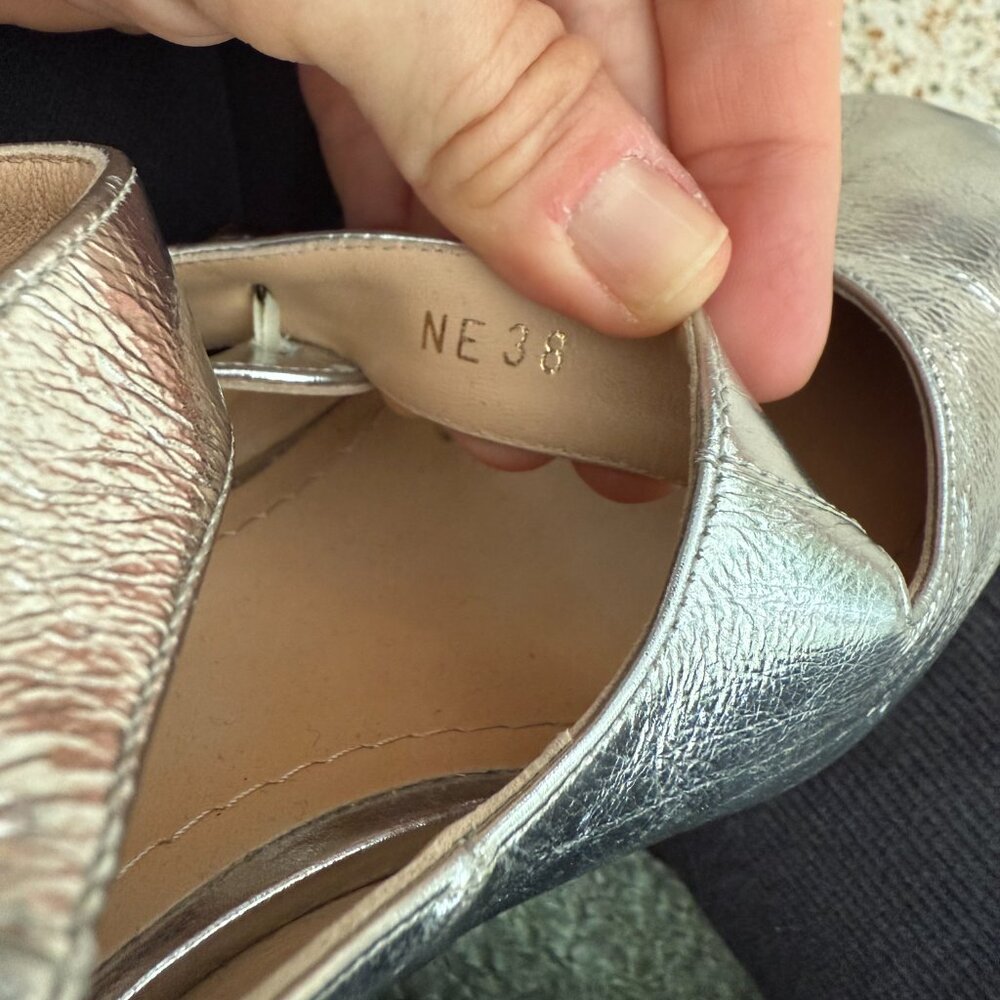 Christian Dior metallic silver mary janes shoes size 38 - Picture 9 of 9